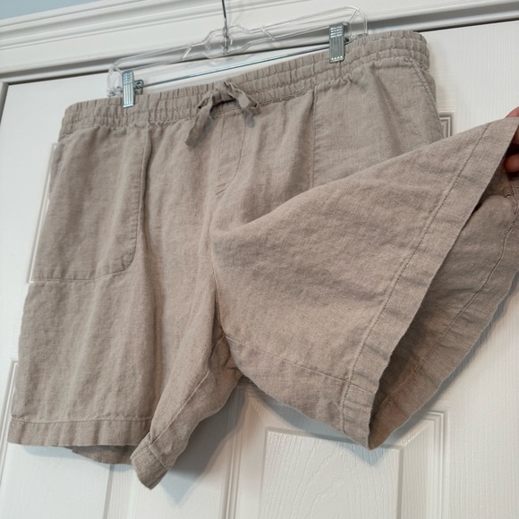 EUC Garnet Hill Coastal Linen Shorts Sand XL - Picture 6 of 8